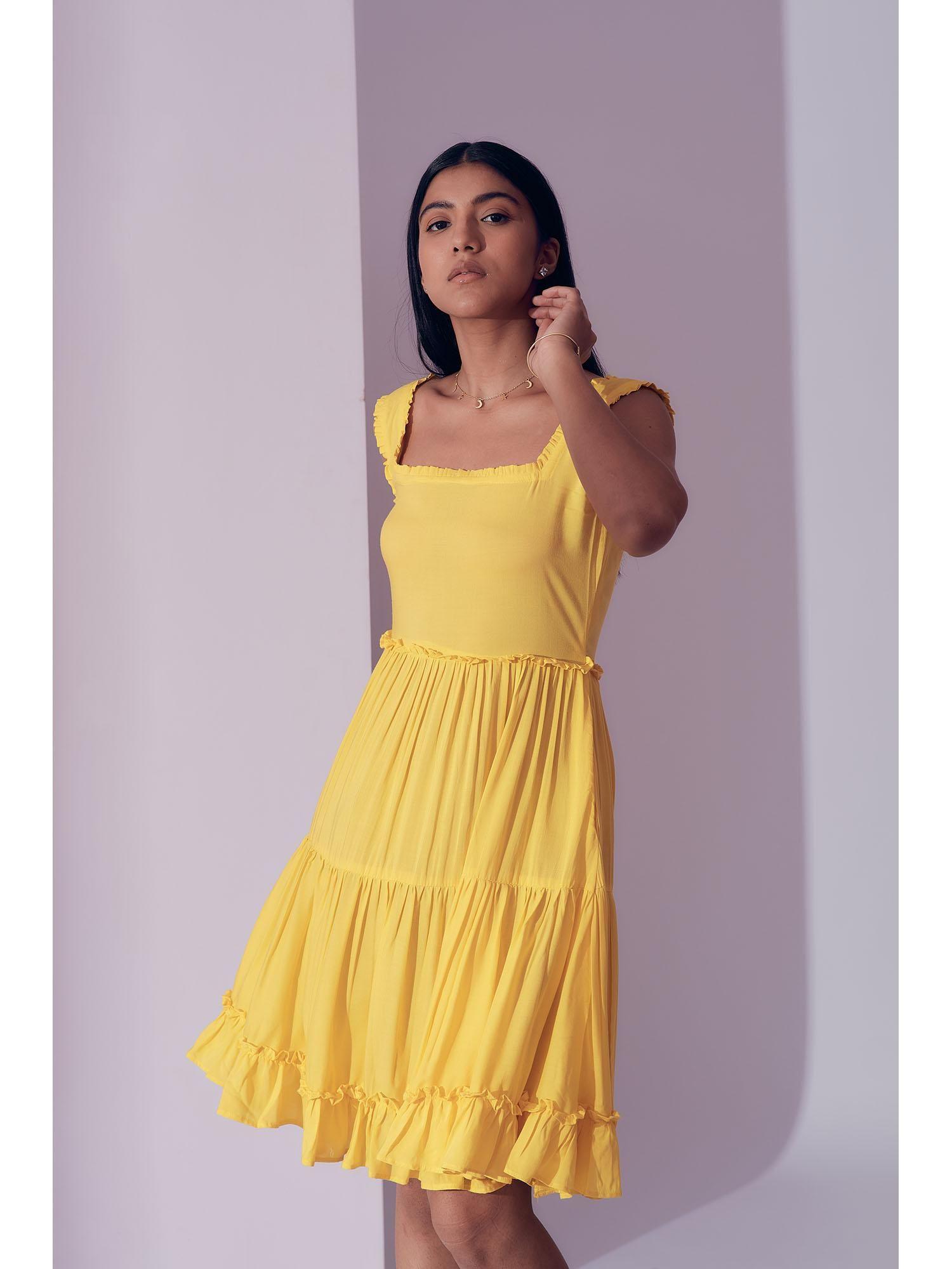 sabana sunrise yellow knee length dress