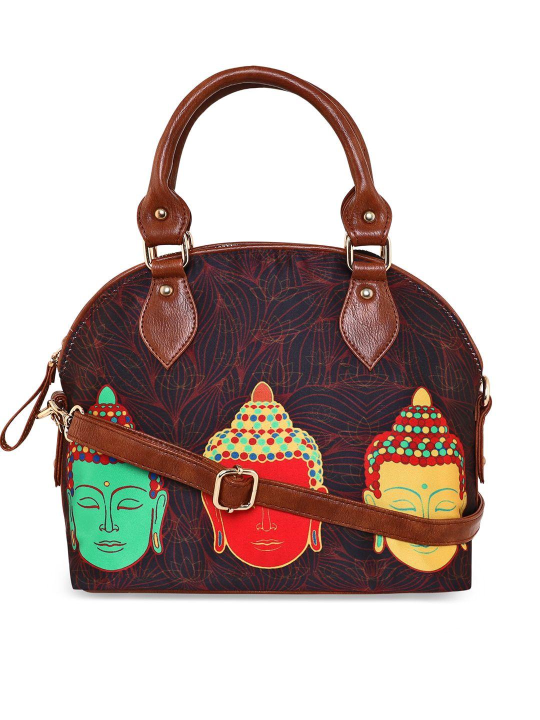sabhyata women multicoloured ethnic motifs printed shopper handheld bag