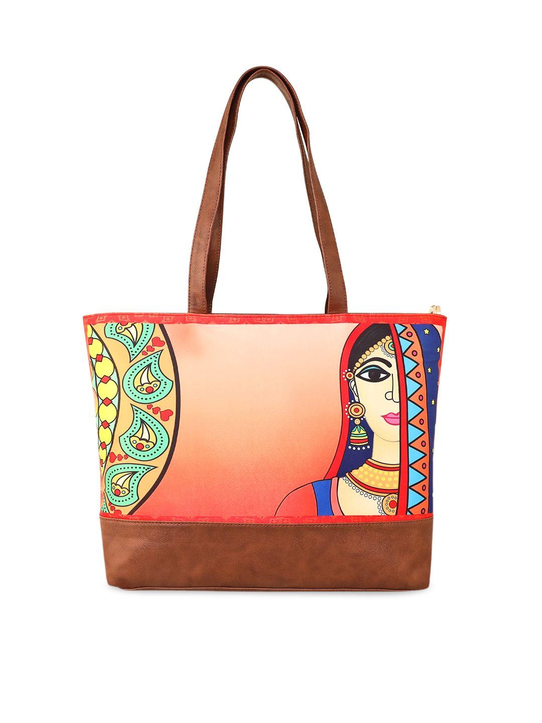 sabhyata ethnic motifs printed shopper shoulder bag