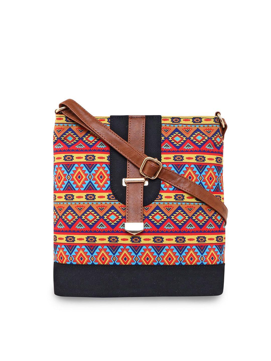 sabhyata ethnic motifs printed structured sling bag