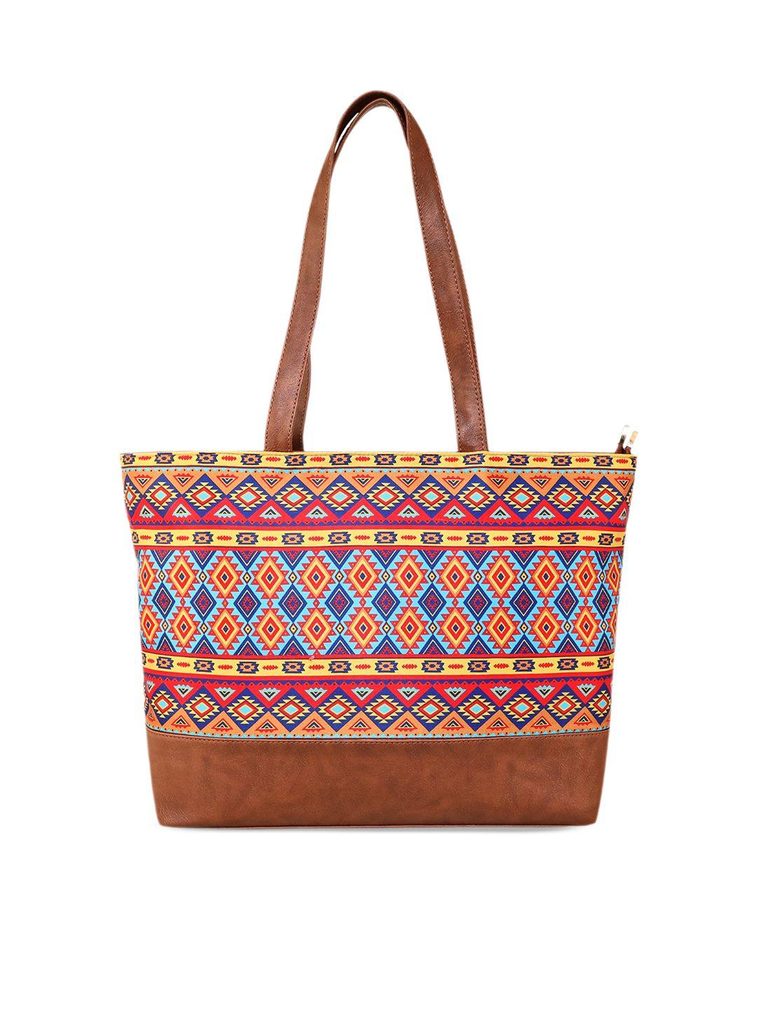 sabhyata geometric printed shopper shoulder bag