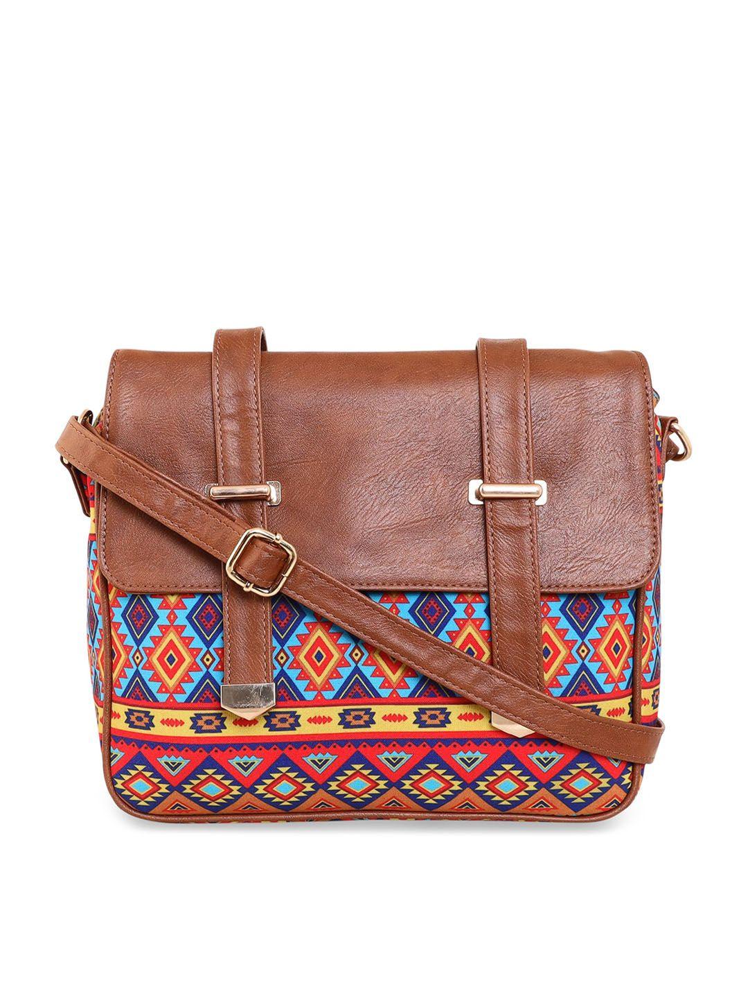 sabhyata geometric printed structured sling bag