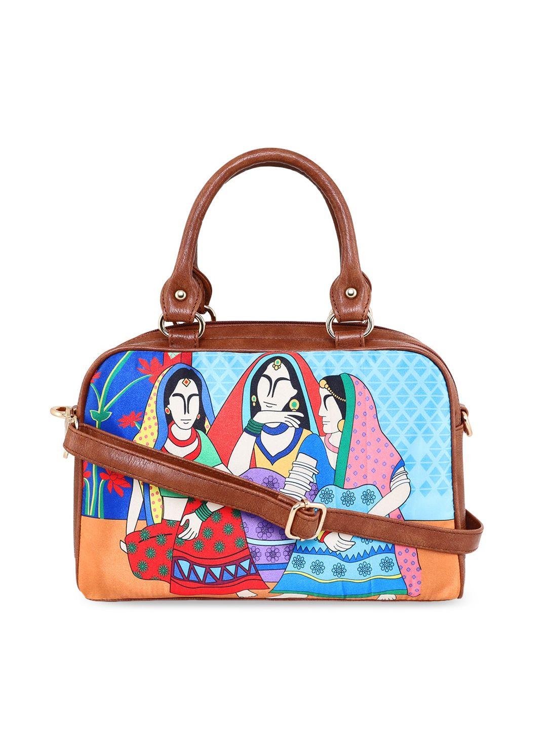 sabhyata multicoloured printed shopper handheld bag