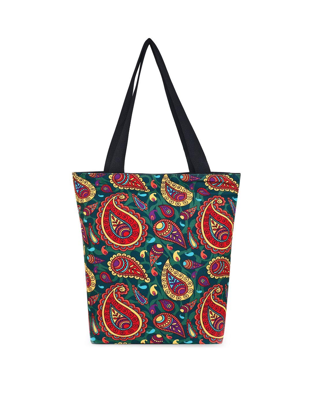 sabhyata women multicolor ethnic motifs printed oversized shopper tote bag