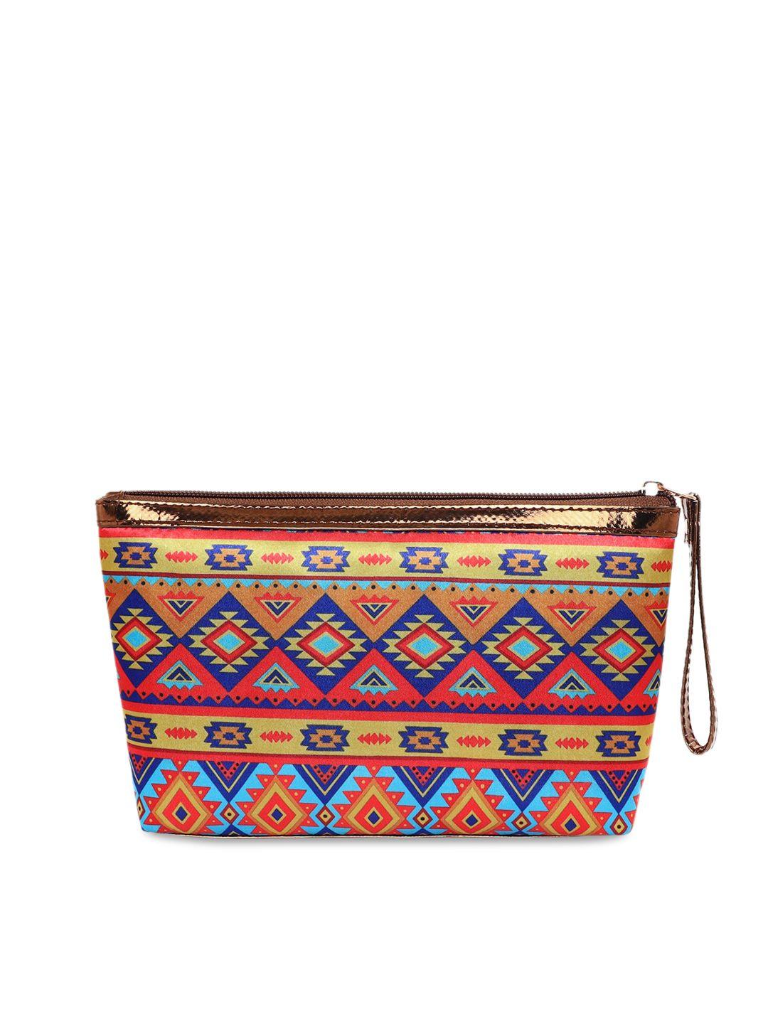 sabhyata women multicoloured geometric printed structured handheld bag