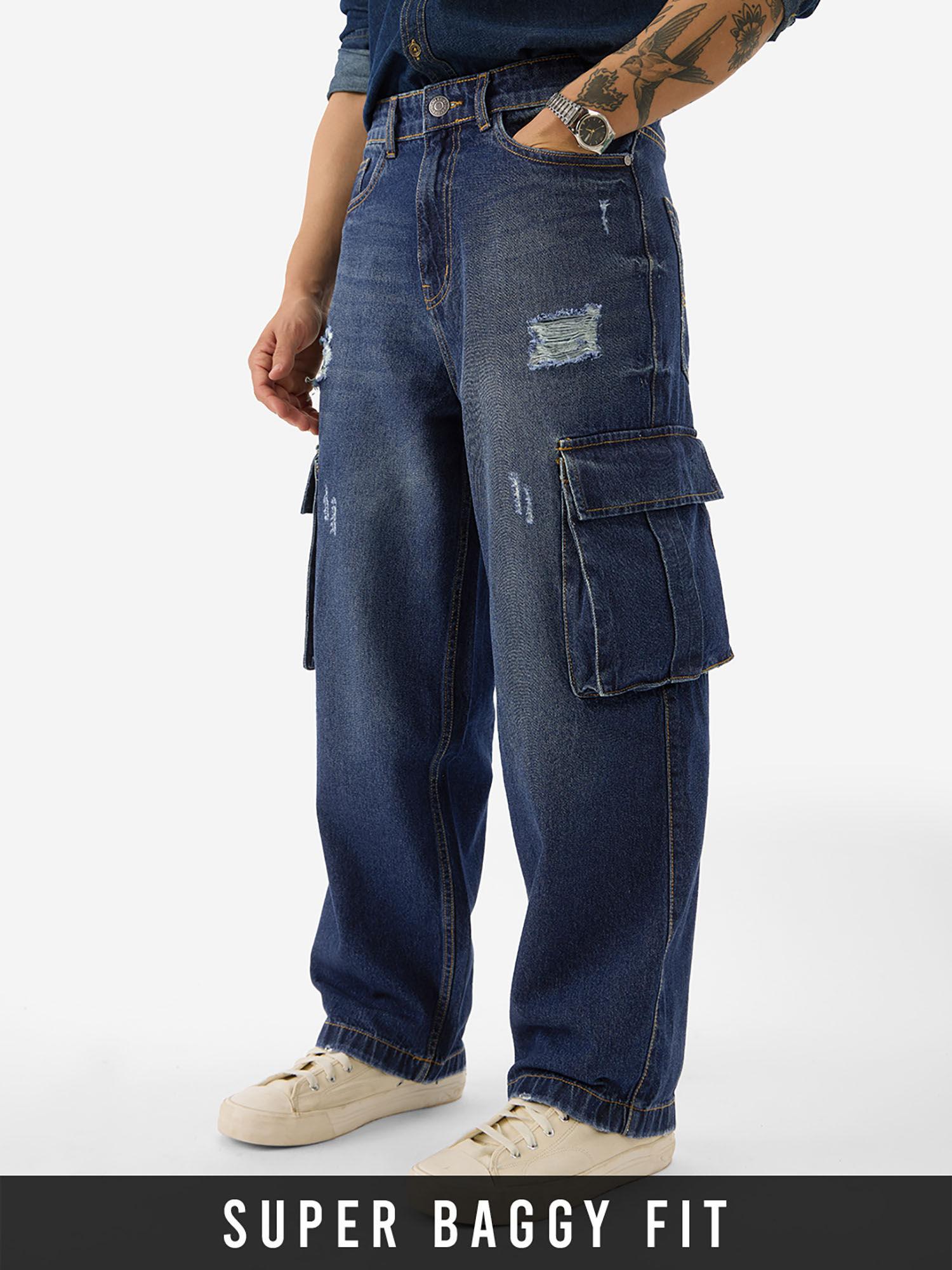 sable blue baggy fit men denim jeans