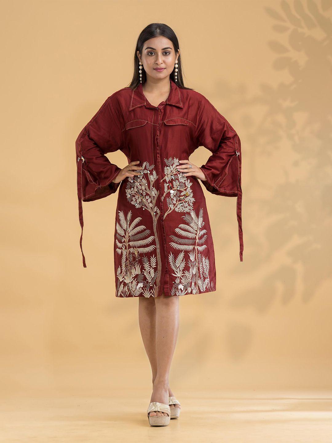 sacred suta ethnic motifs print a-line dress