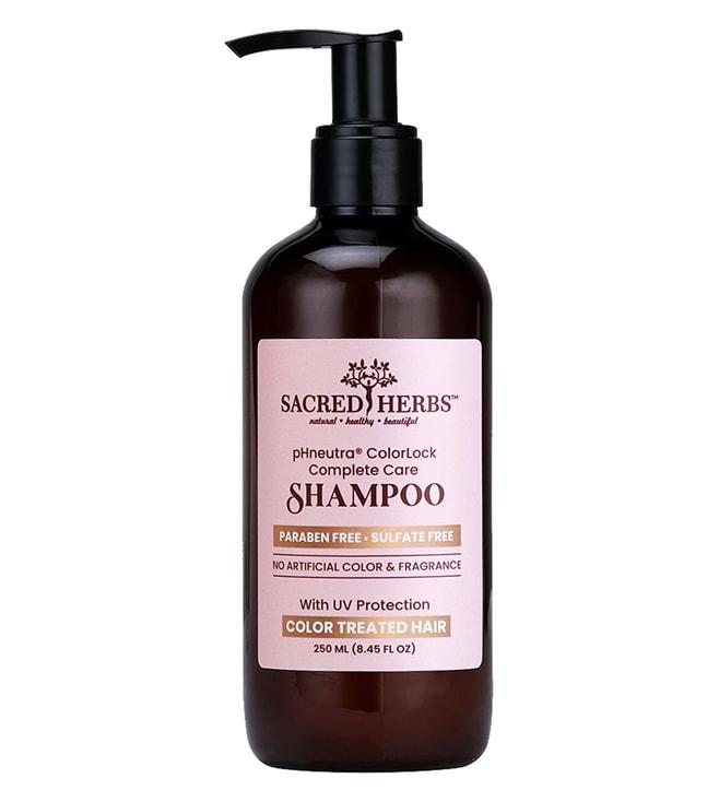 sacredherbs colorlock complete care shampoo with uv protection for color treated hair - 250 ml