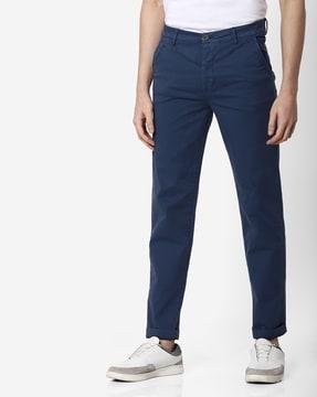 sadeck flat-front slim fit trousers