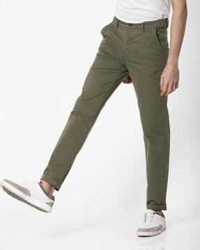 sadeck flat-front slim fit trousers