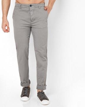 sadeck slim fit flat-front trousers