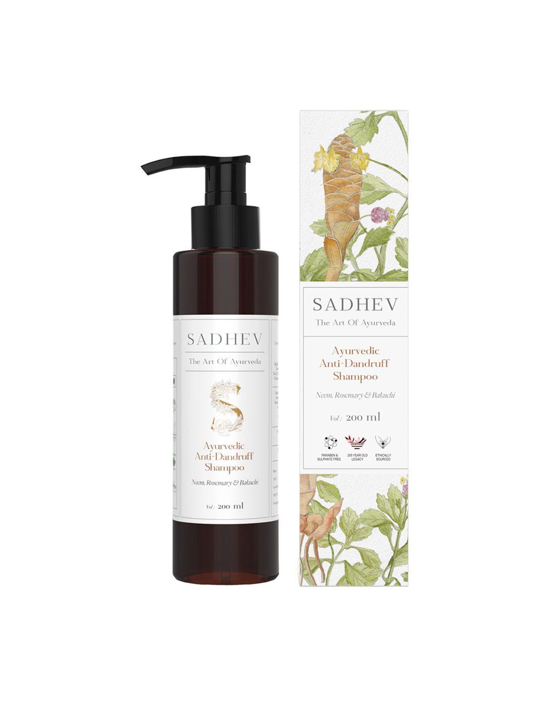 sadhev ayurvedic anti-dandruff shampoo with neem & rosemary - 200ml