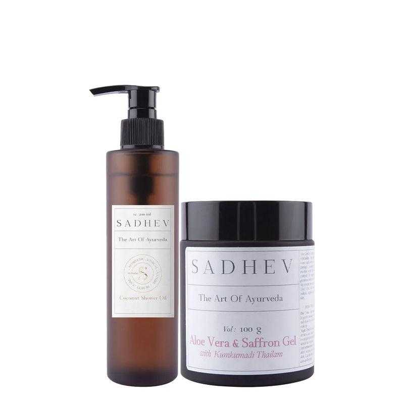 sadhev aloe gel & coconut shower oil combo