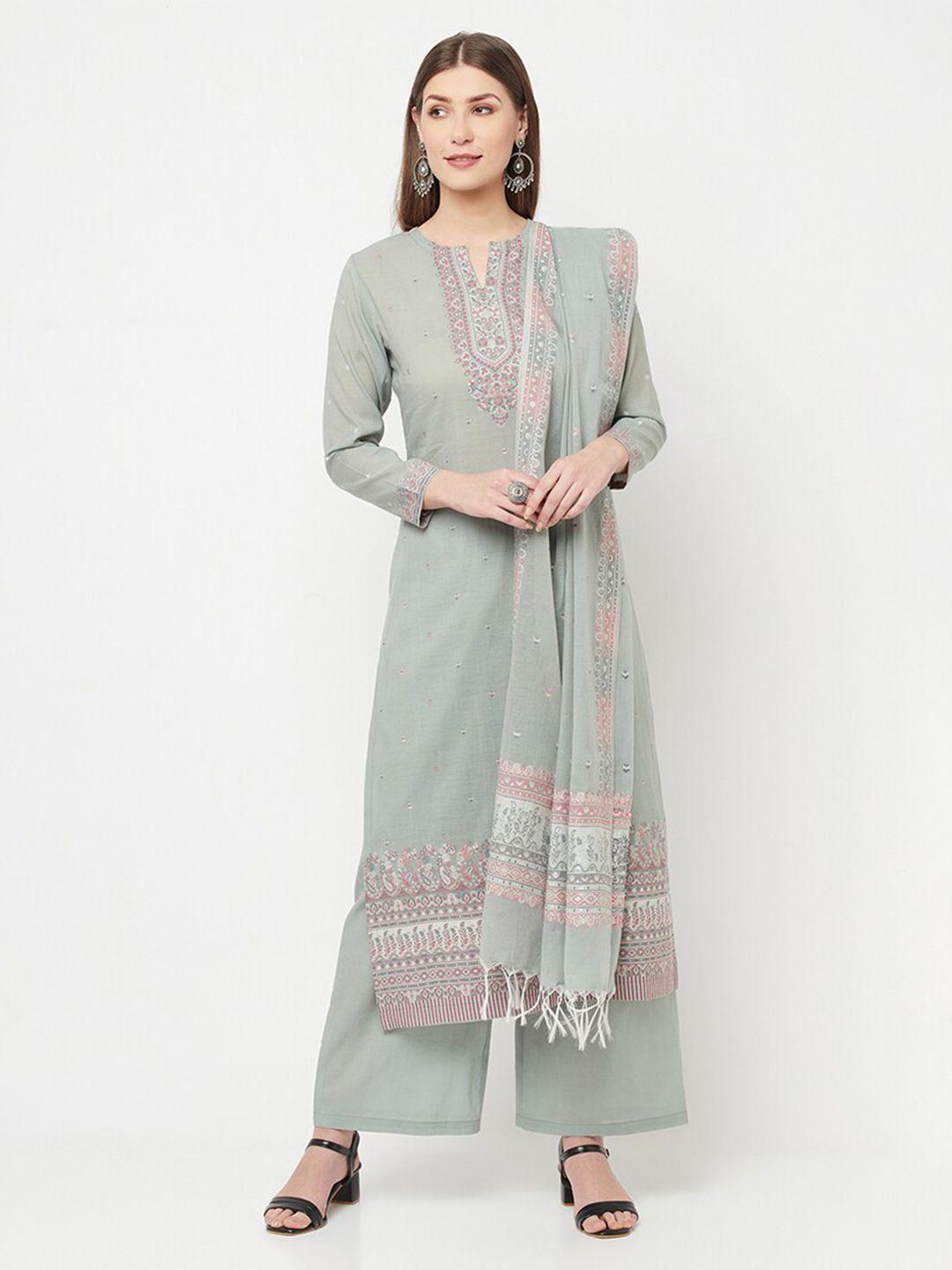 safaa olive green unstitched dress material