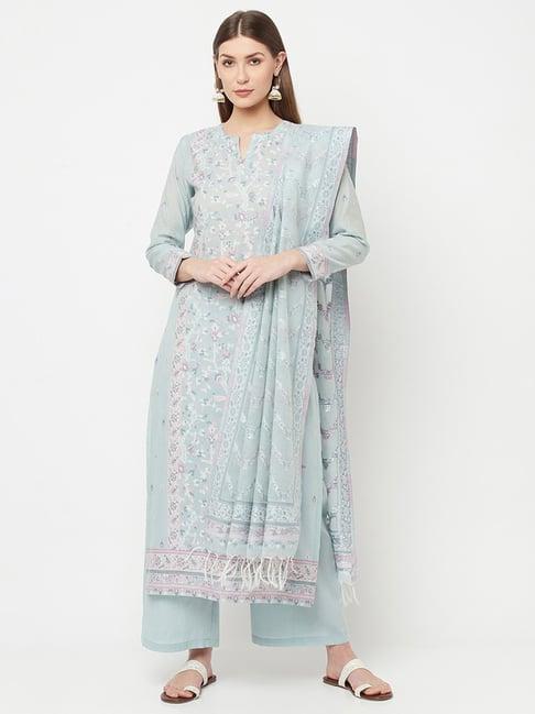 safaa sea green woven pattern unstitched dress material