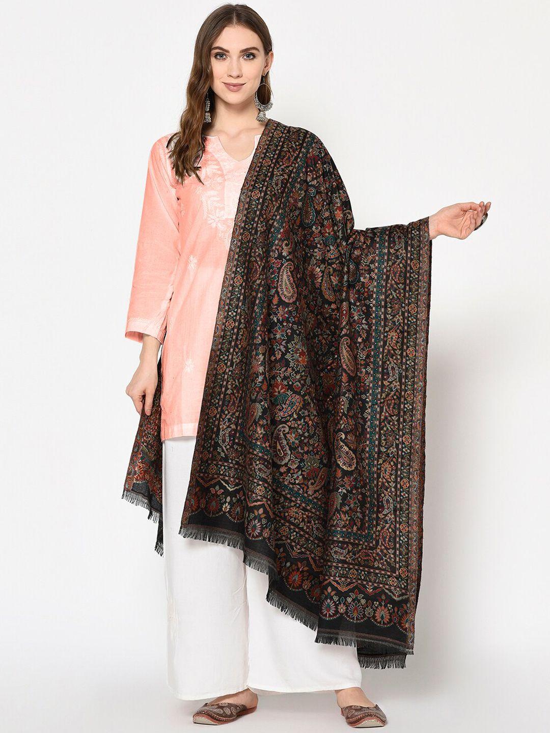 safaa women black poly wool shawl