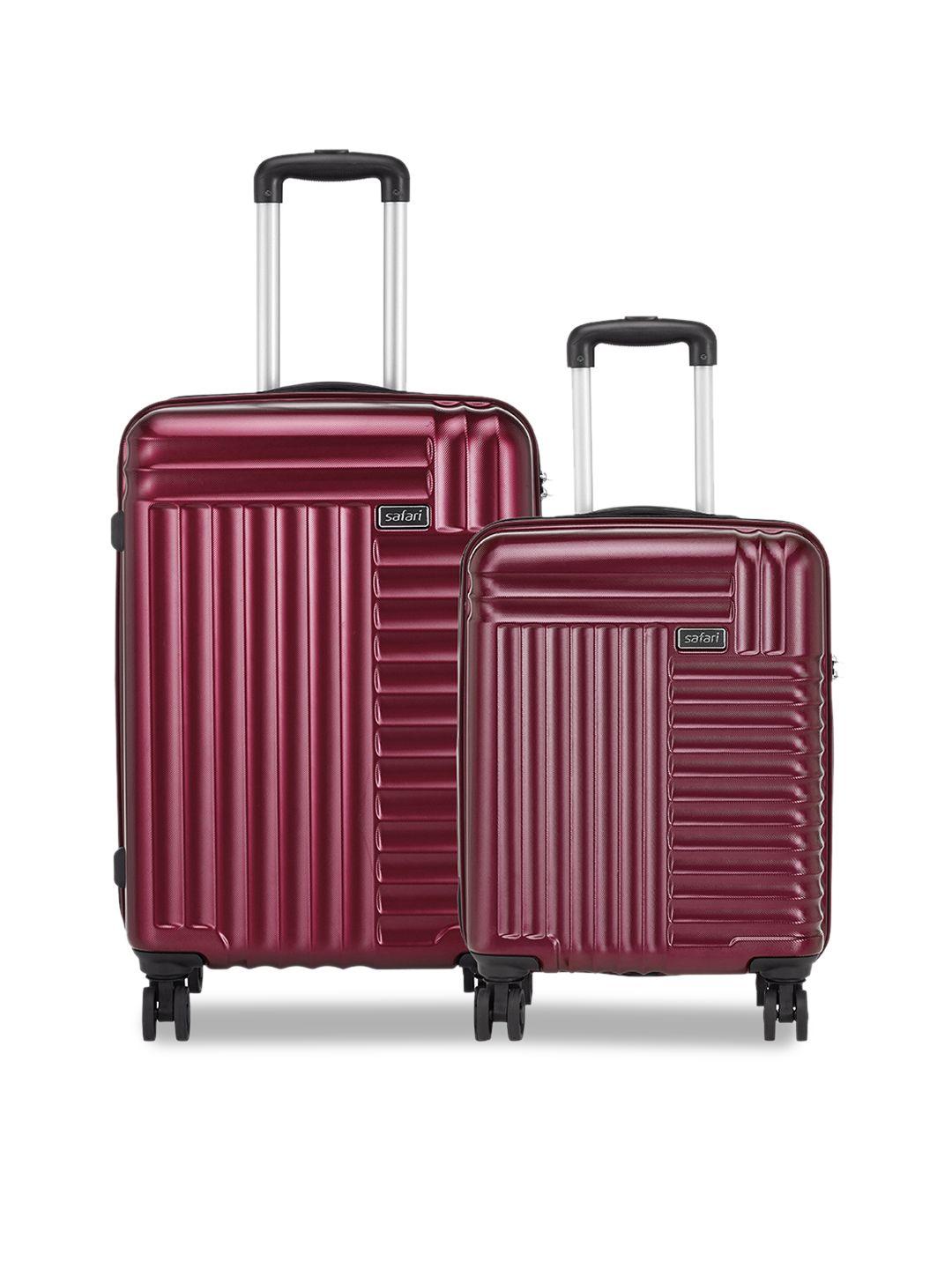 safari set of 2 textured hard-sided trolley suitcases