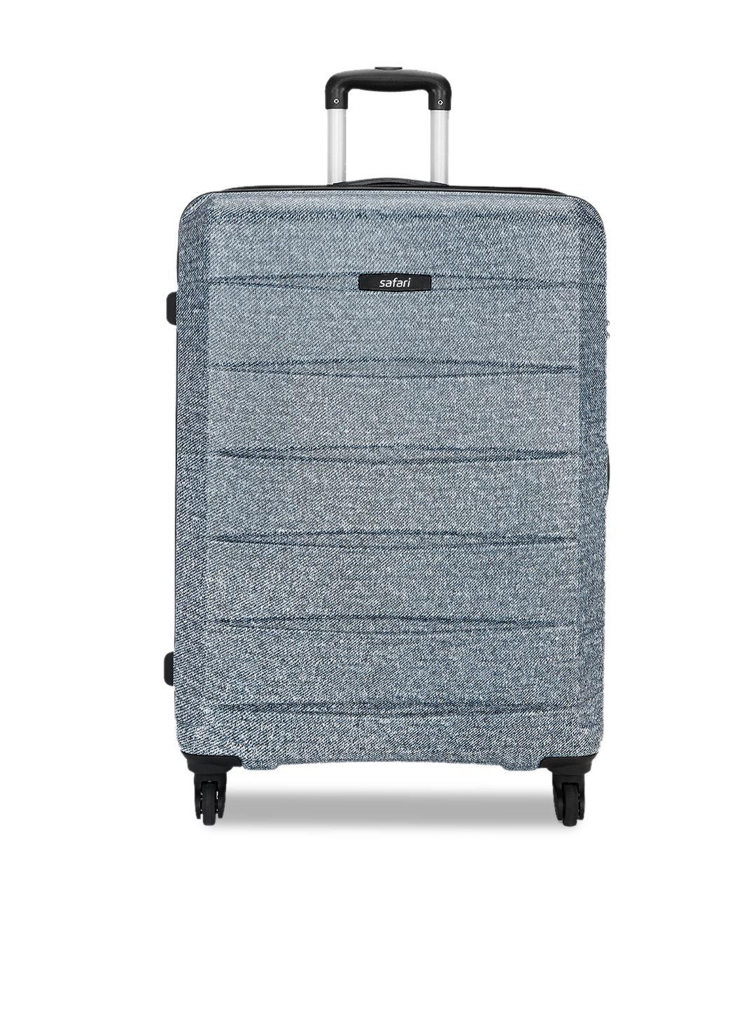 safari textured large hard-sided trolley suitcase 123 l