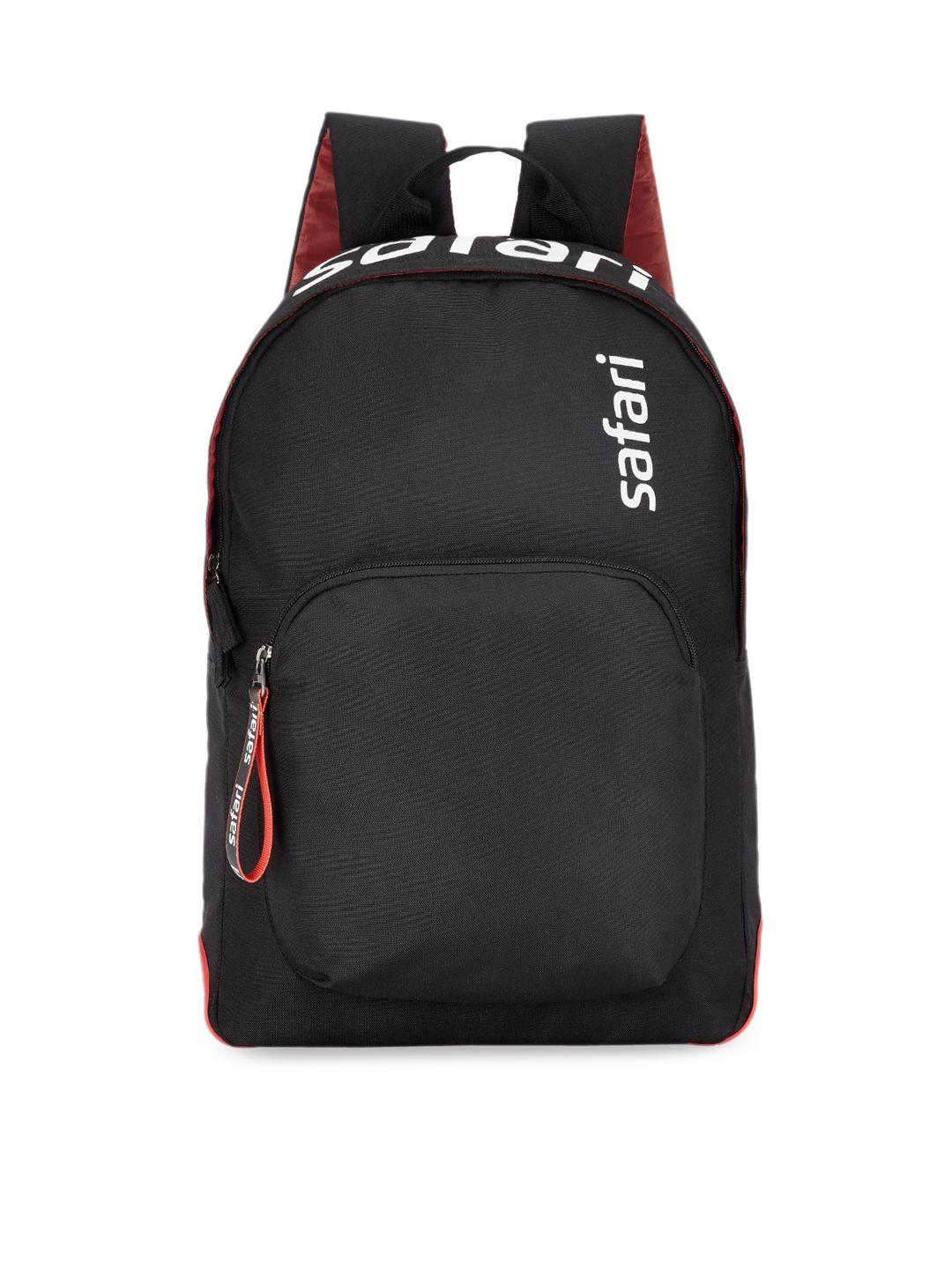 safari unisex black & red solid backpack