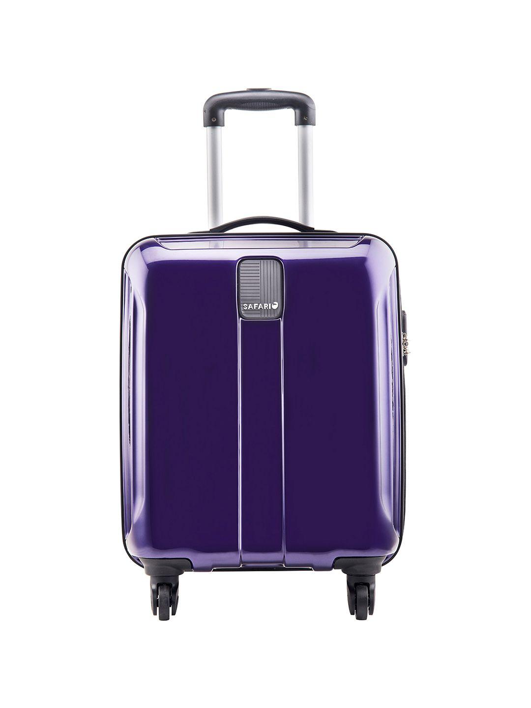 safari unisex purple anti-scratch cabin trolley suitcase