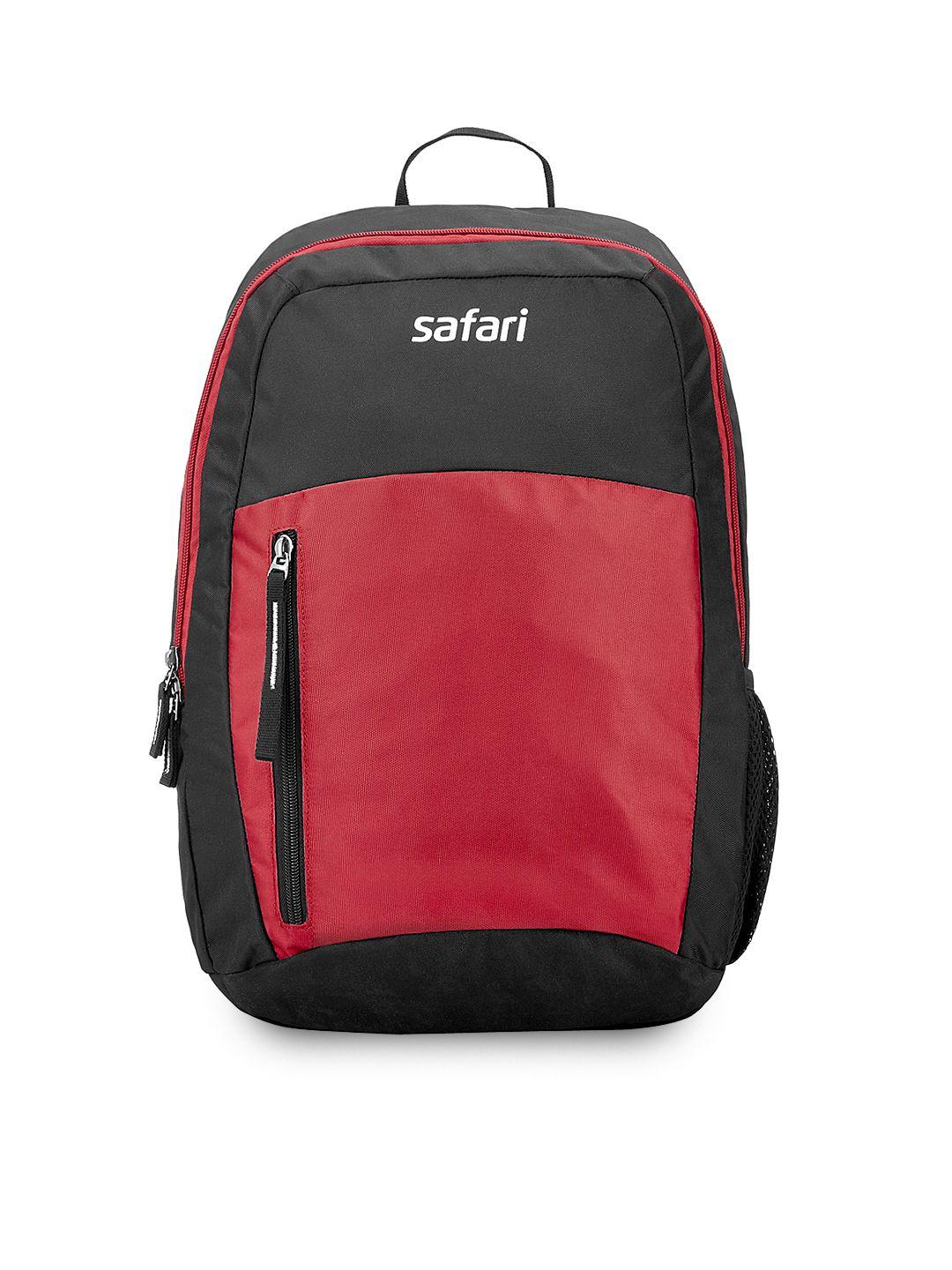 safari unisex red & black colourblocked backpack