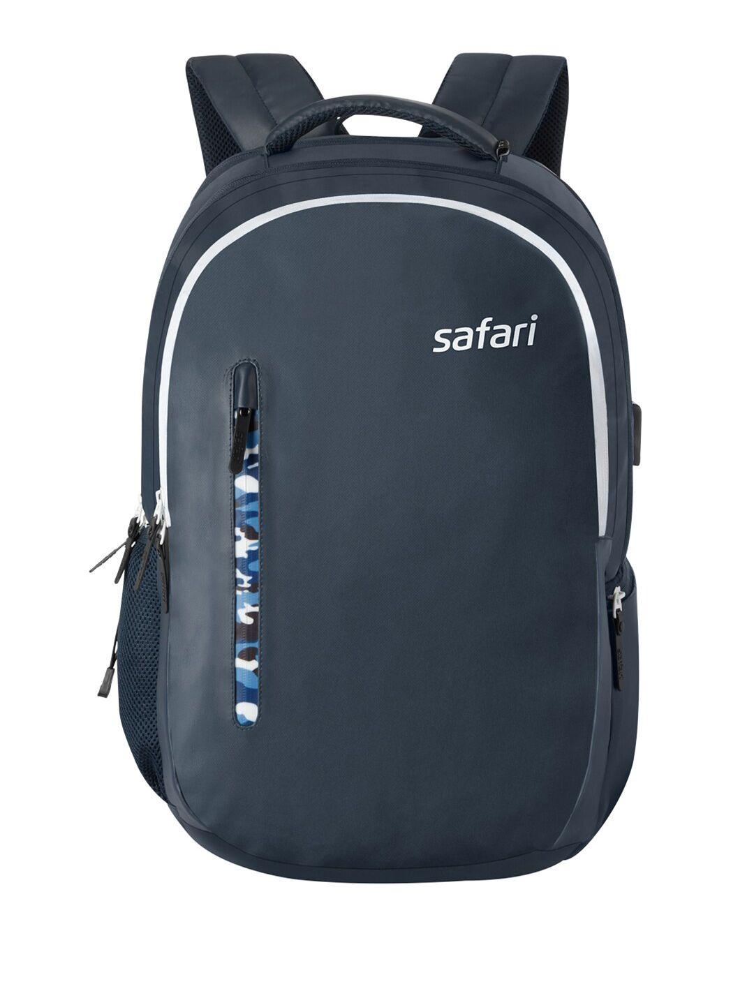 safari whiz unisex brand logo 16 inch laptop backpack with rain cover & usb charging port