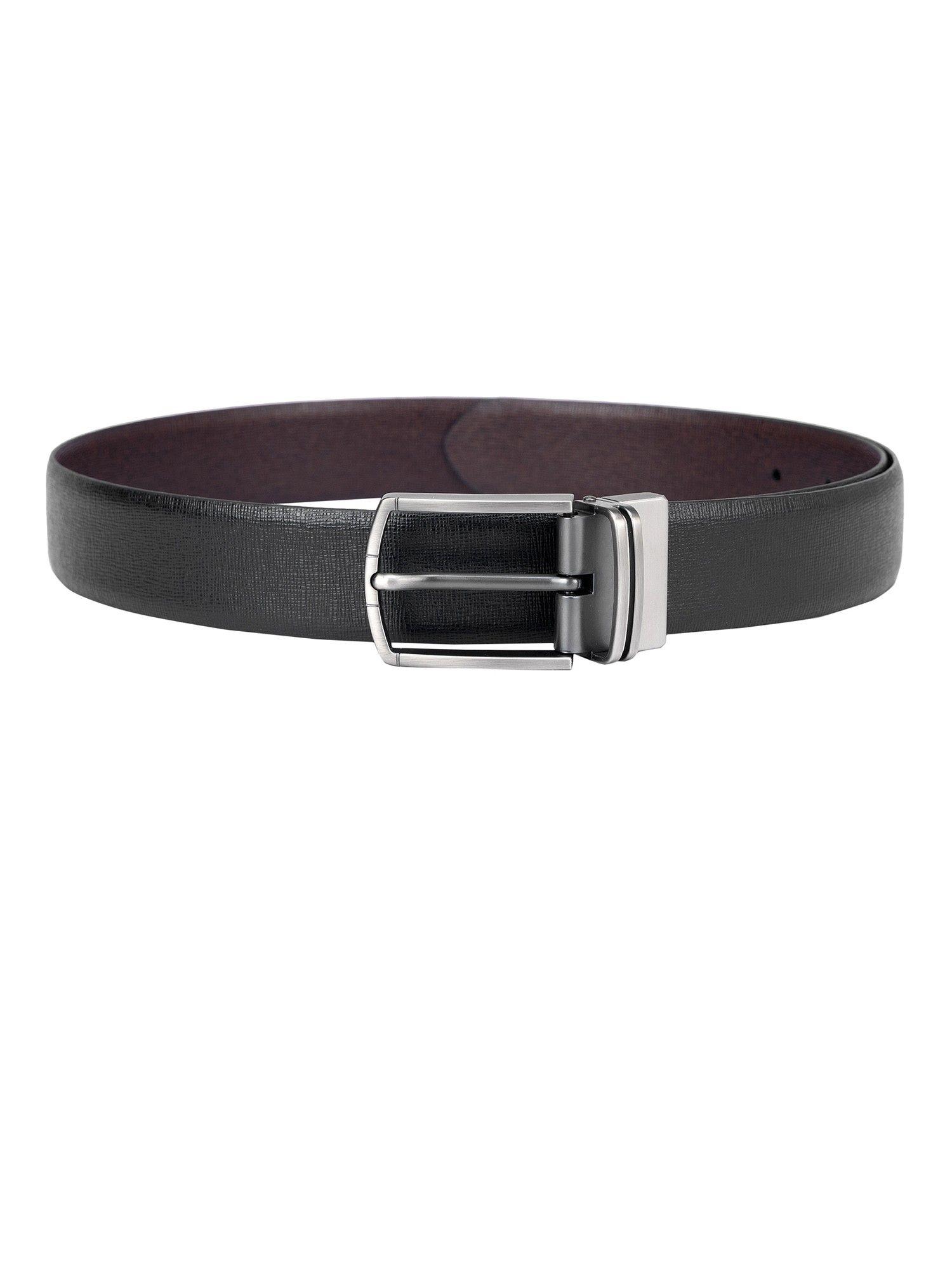 saffiano leather black & brown reversible belt bm-3304-35r-olsaffiano