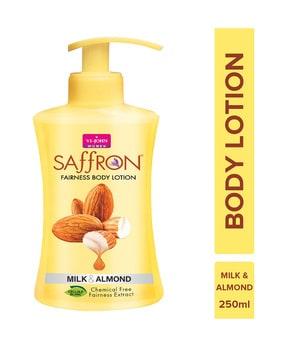 saffron milk almond fairness body lotion