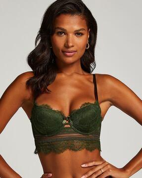 saffron padded underwired longline bra