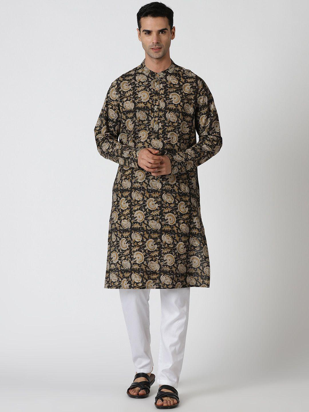 saffron threads bagru hand block printed pure cotton kurta