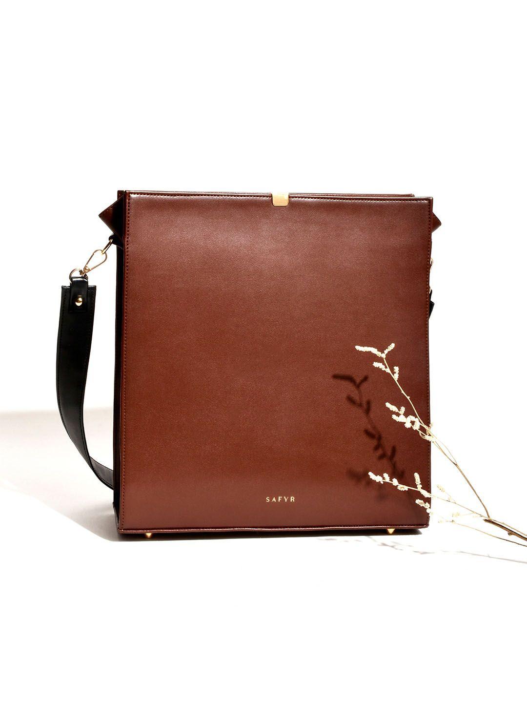 safyr brown structured sling bag