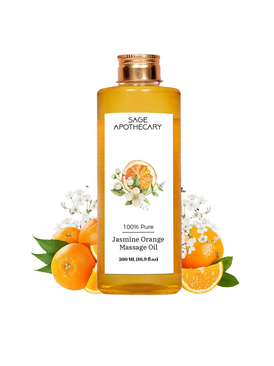 sage apothecary 100% pure jasmine orange massage oil - 500 ml