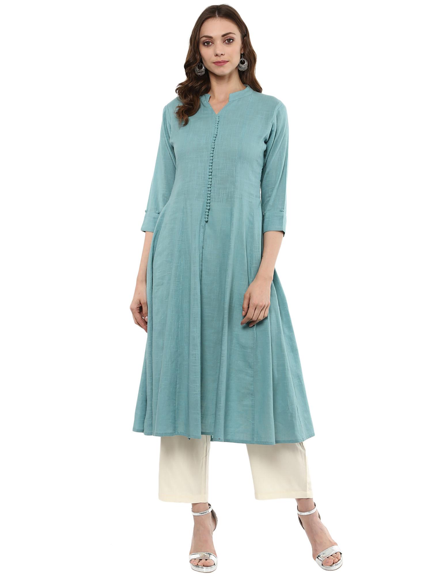 sage blue anarkali kurta