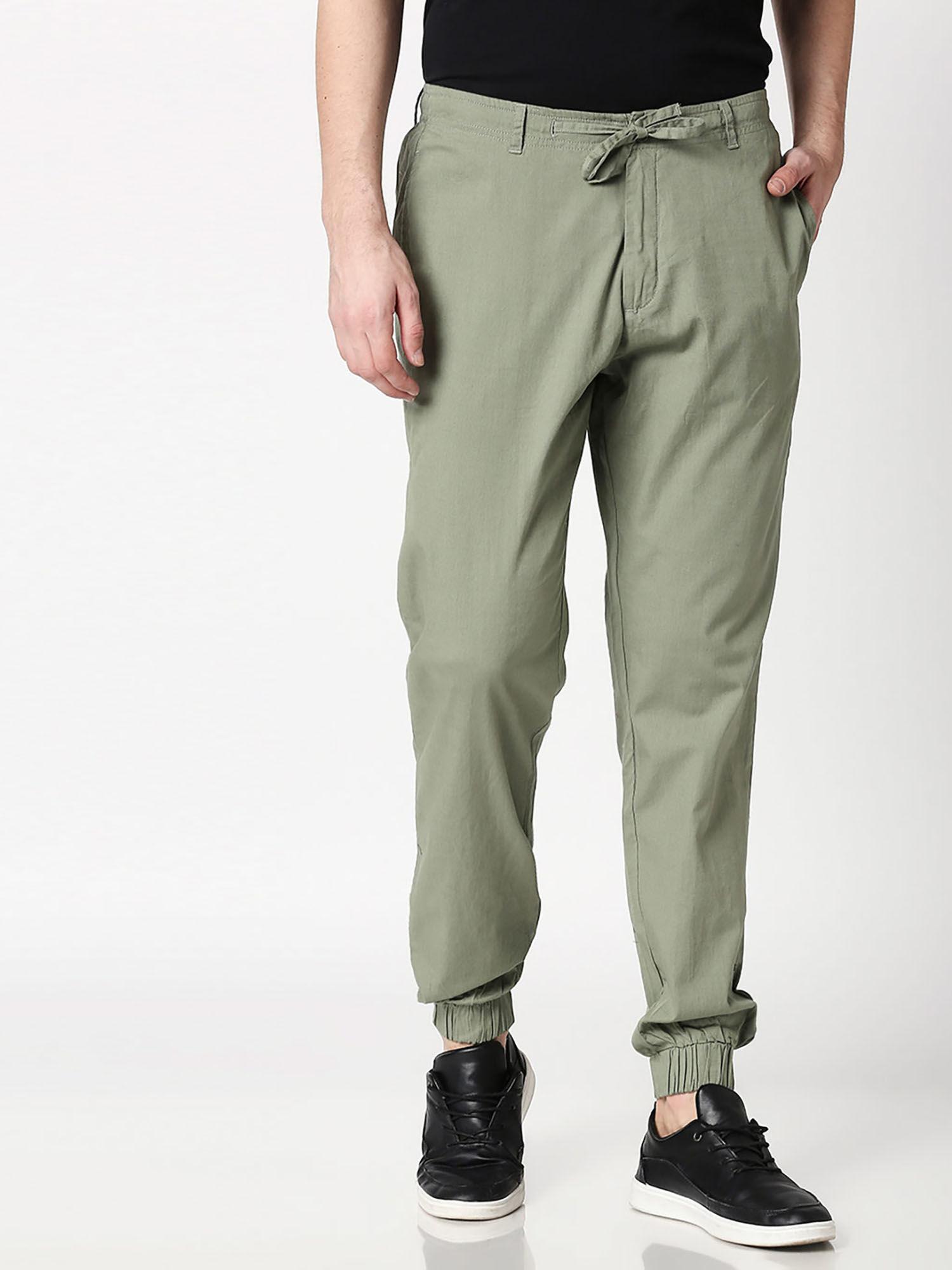 sage green cotton trouser