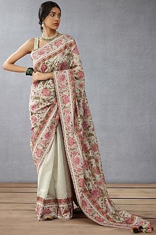 sage green handwoven chanderi digital printed saree