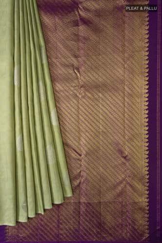 sage green kanchipuram silk saree