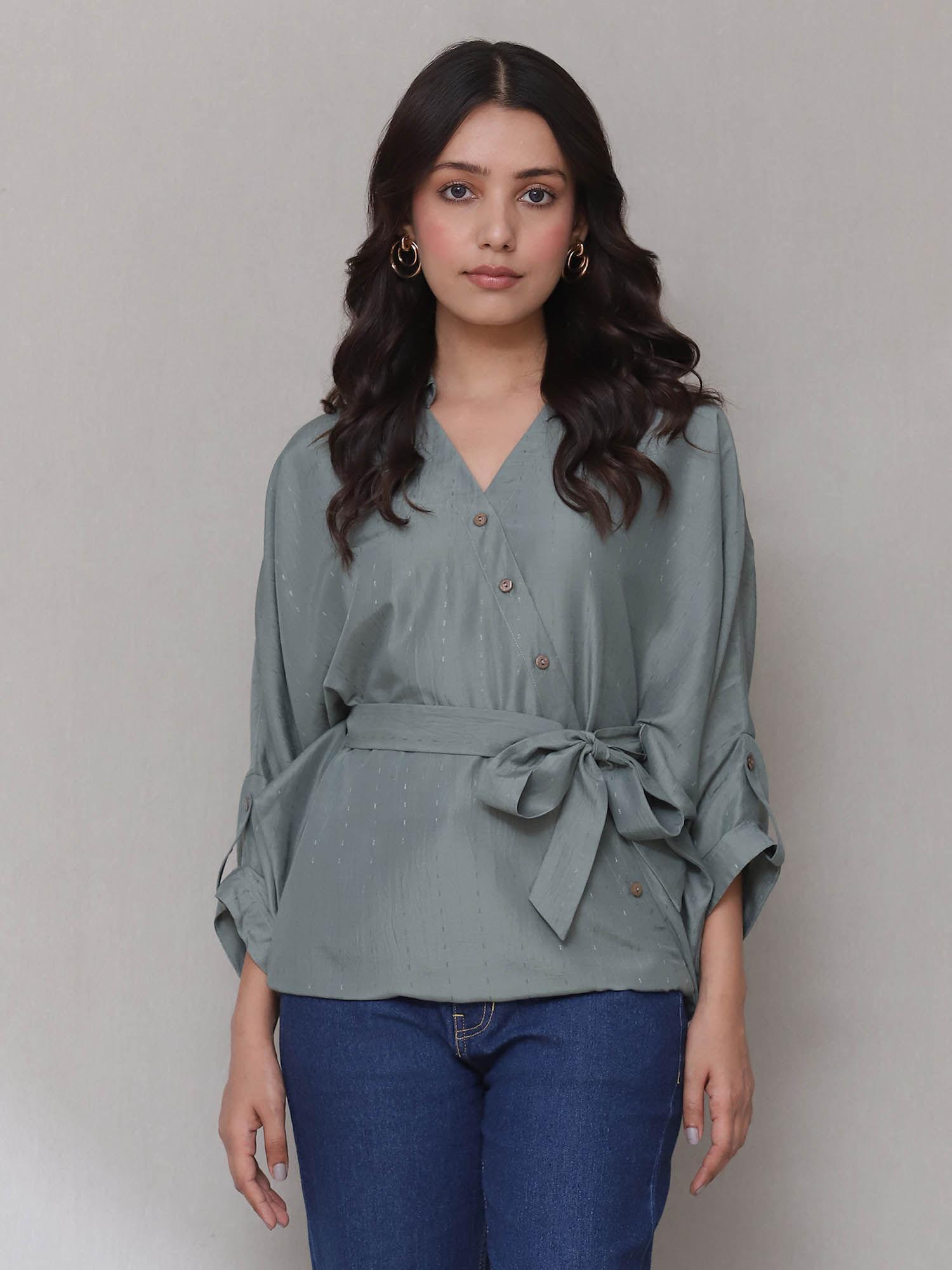 sage green solid top