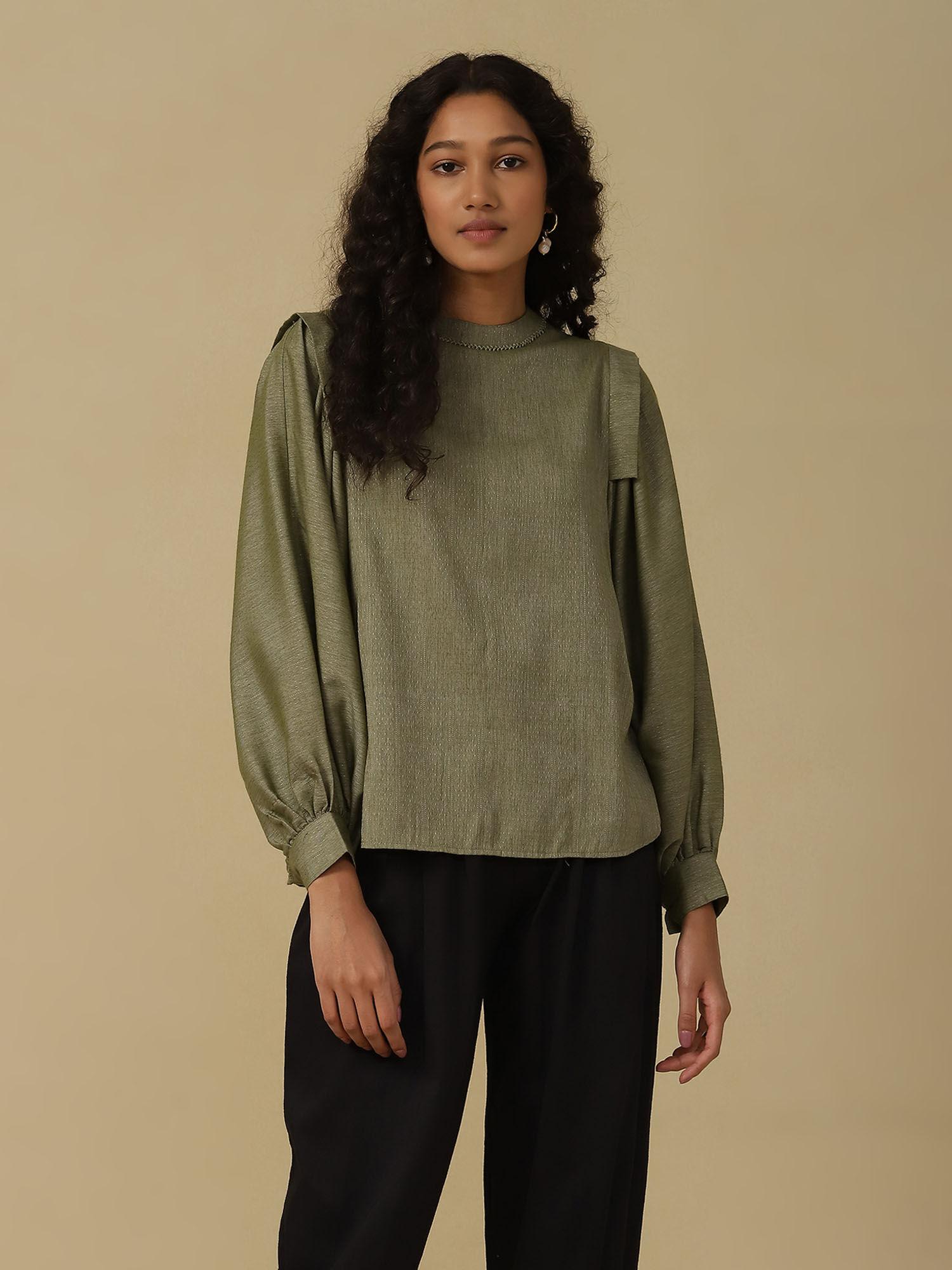 sage green solid top