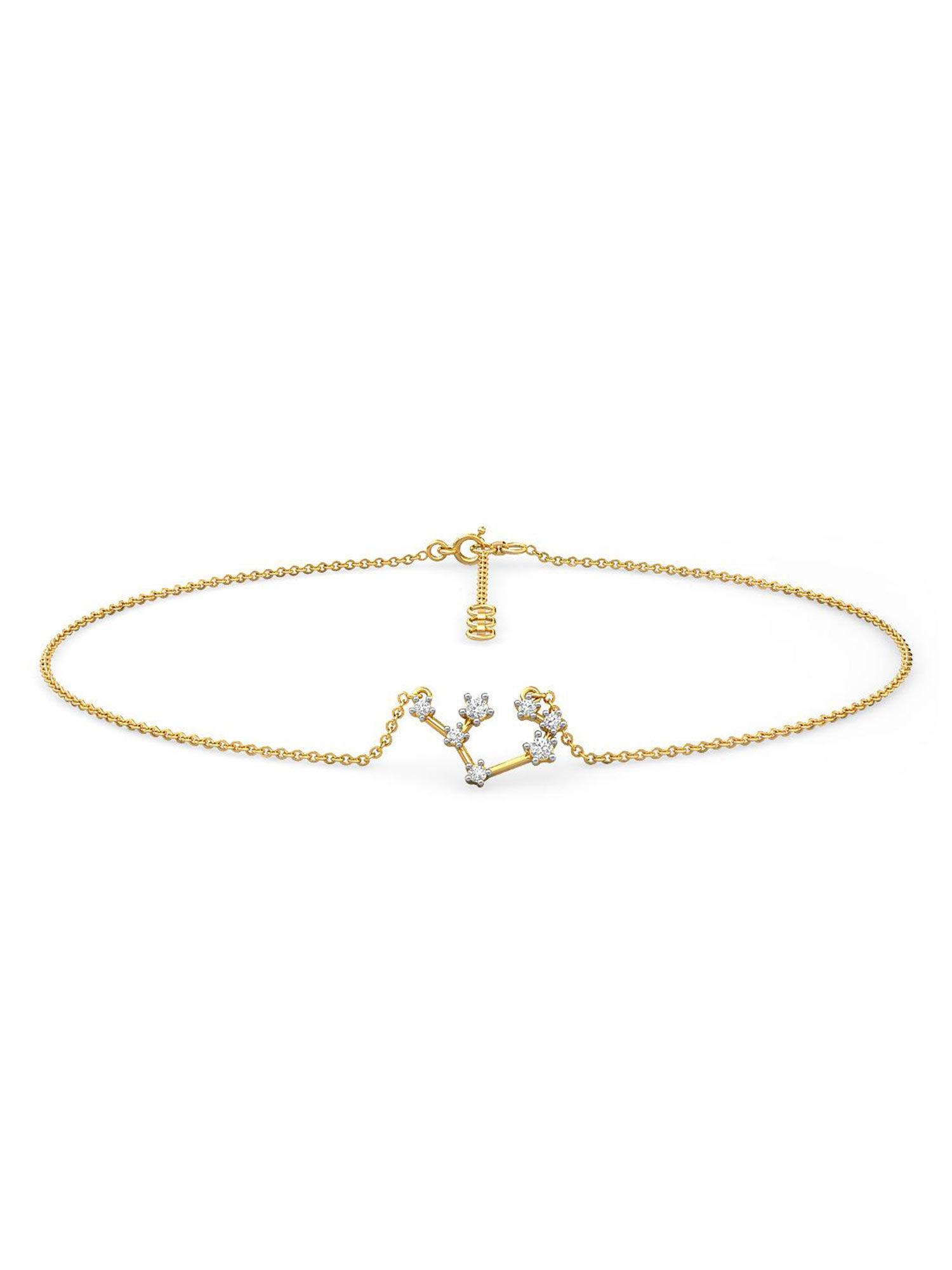 sagittarius 14k yellow gold and diamond anklet for women