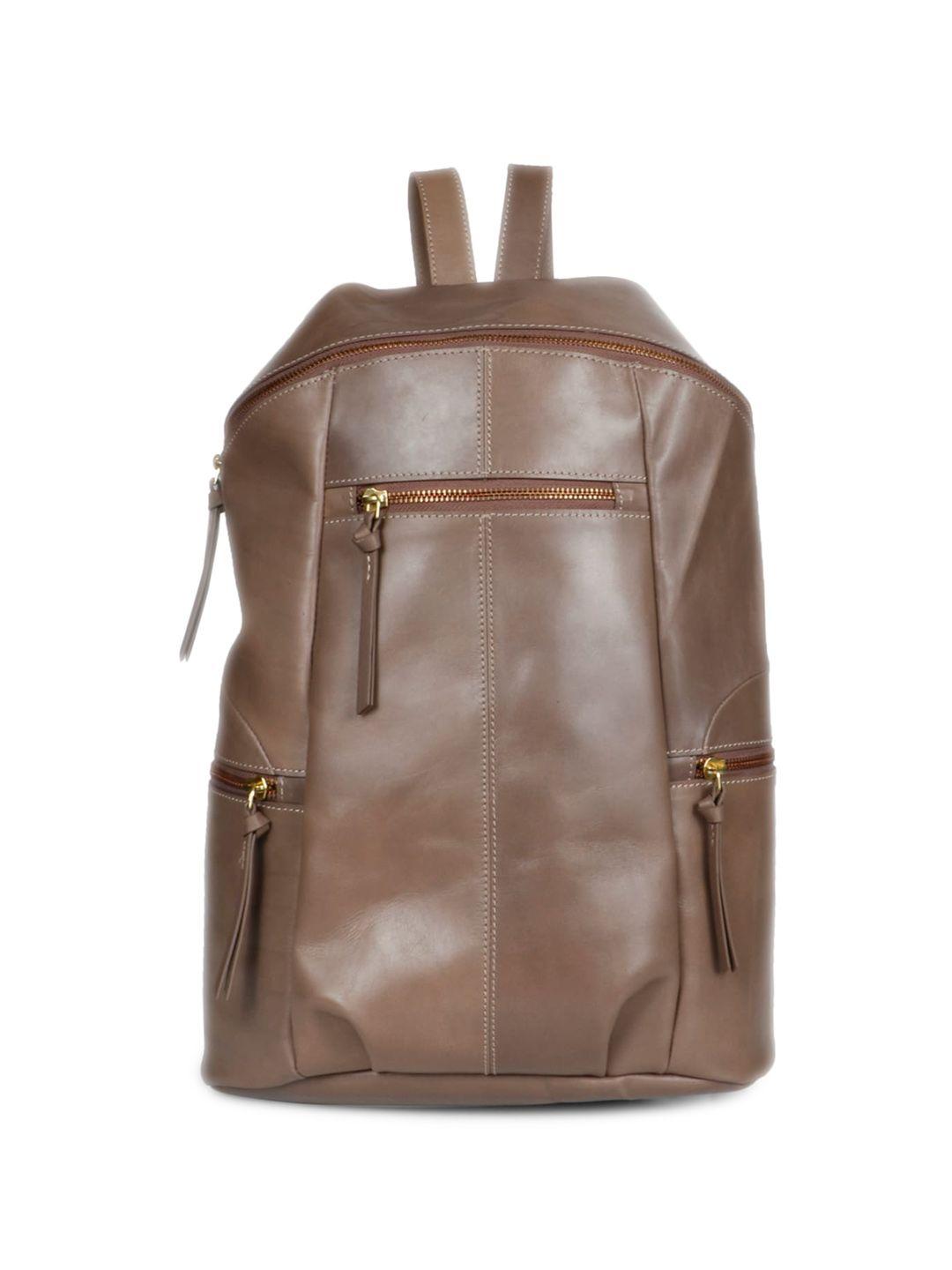 saint g brown leather structured backpack