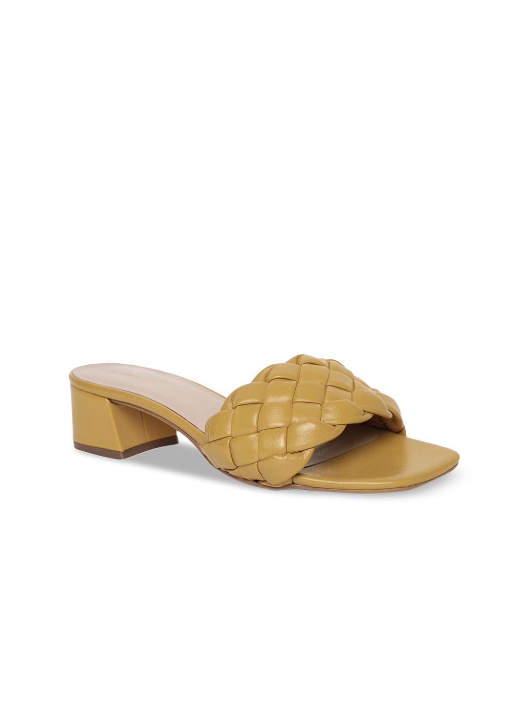 saint g yellow leather block sandals