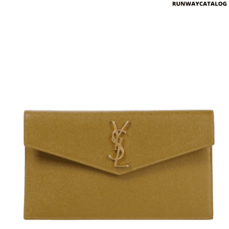 saint laurent uptown small leather clutch