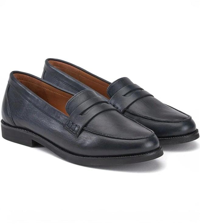 saint g alena navy leather handcrafted loafers