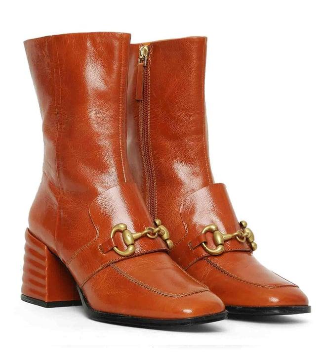 saint g ambrosia rust distressed leather high ankle boots
