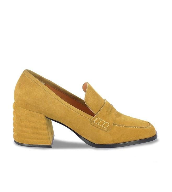 saint g amelia mustard suede leather handcrafted shoes