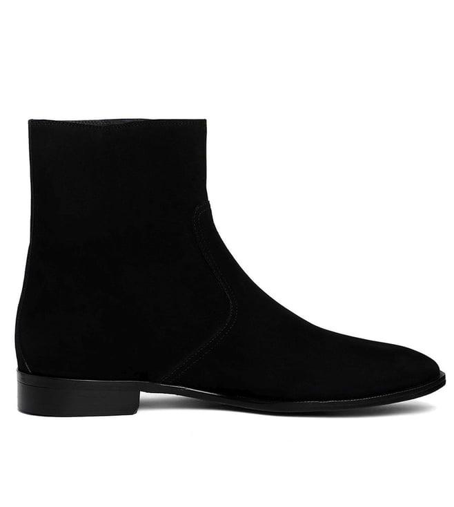 saint g amorino black nubuck leather ankle boots