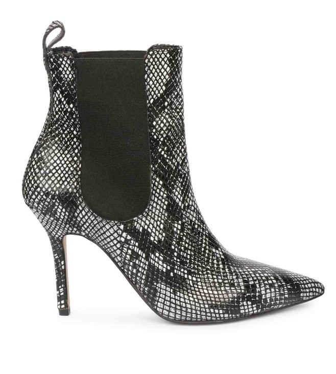 saint g arely grey snake print leather kitten heel boots