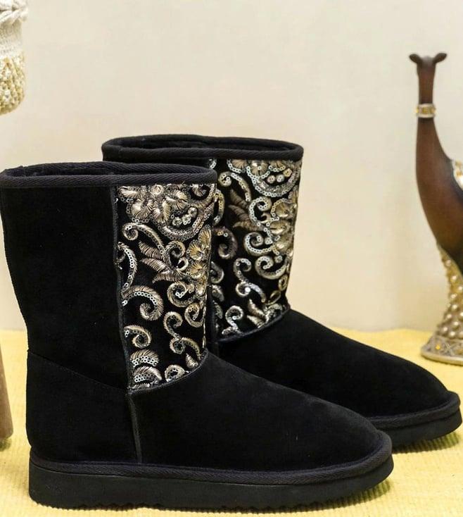 saint g black corah sequins snug boots