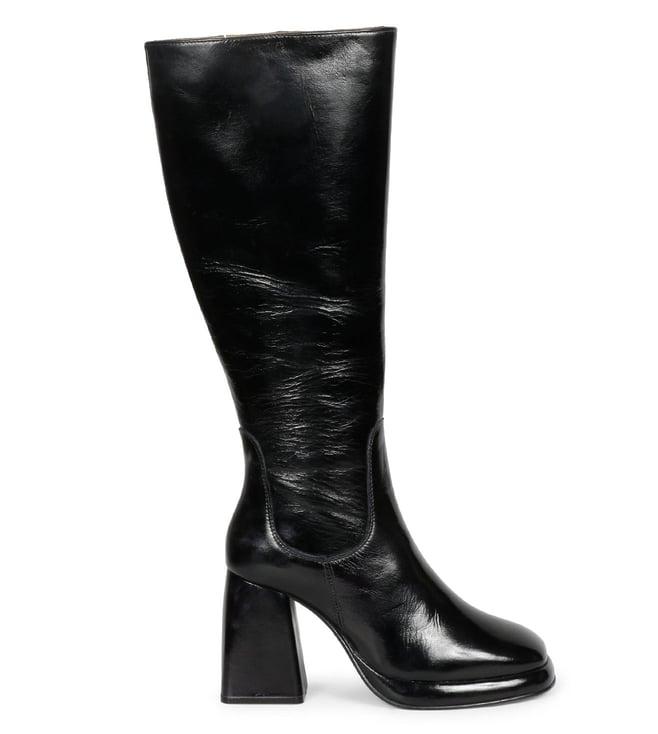 saint g black harrod patent leather long boots