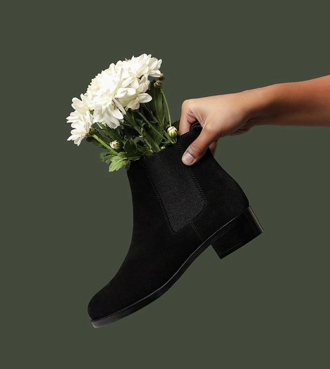 saint g black isa suede leather ankle boots